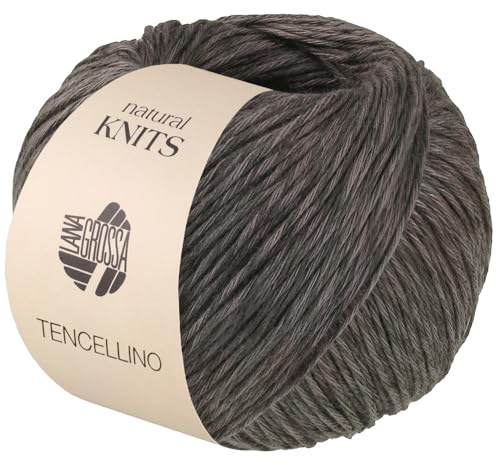 LANA GROSSA Tencellino | Klassisch verzirntes Garn aus natürlich mattem Leinen & seidig glänzendem Tencel | Handstrickgarn aus 51% Leinen & 49% Tencel | 50g Wolle zum Stricken & Häkeln | 125m FB 16