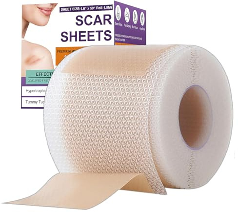 Rullo di Cerotto in Striscia Silicone per Cicatrici (4CM x 150CM), Viola Silikon Narbenpflaster, Adatto per Cesareo, Traspirante e Riutilizzabile