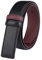 Vatee's Wendegürtel aus echtem Leder ohne Schnalle für Männer Ersatzgurtriemen 34mm breit 120cm lang Schwarz & Rot