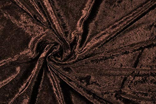 Pannesamt Stoff Meterware für Deko, Basteln und Bekleidung, 0,5 Meter - 147 cm Breit - Samt ähnliche Oberfläche Stoffe (Braun)