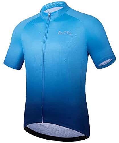 ROTTO Cycling Jersey Mens Short Sleeve Cycle Top Bike Shirt Gradient Color Series