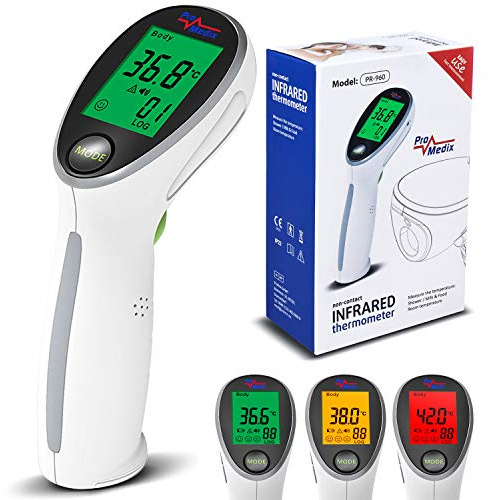 ProMedix PR-960 2 in 1 Fieberthermometer Oberflächenthermometer Infrarot Thermometer Stirnthermometer Berührungslos Digital