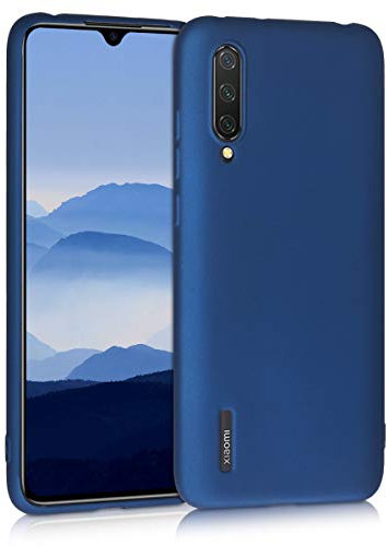 kwmobile Case kompatibel mit Xiaomi Mi 9 Lite Hülle - Schutzhülle aus Silikon metallisch schimmernd - Handyhülle Metallic Blau
