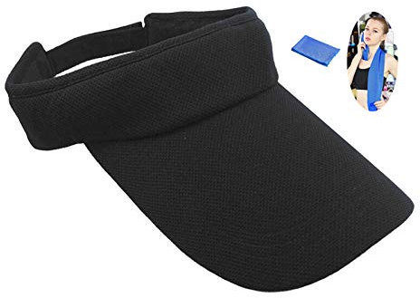 Visières de Pare Soleil pour le Femme et Homme, Visor Protection, Visiere Casquette Sport Chapeau Air Loisirs Hat Chapeaux de Anti-UV Visière pour Golf Tennis Running Vetement Jogging Sports - Lavable
