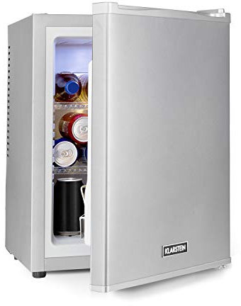 KLARSTEIN Mini Fridge for Bedrooms, Food, Drinks, Beer & Skincare Fridge Cooler, Interior Lighting Drinks 33L Table Top w/Adjustable Shelves, Quiet & Small For Home & Office
