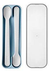 Mepal Mio – Juego de 2 cucharas de alimentación – azul claro – Cuchara de bebé – Cuchara de alimentación larga – Cuchara de postre – Apta para lavavajillas – Mickey Mouse pequeño