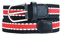 MASADA Stoffgürtel - Dehnbarer Stretch-Gürtel für Damen und Herren 3,2 cm breit elastisch 100-110 cm lang - Dunkelblau-Rot gestreift
