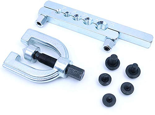 POFET CT-2032 Bördelreibahle Messing Manschetten Expander 45 Grad Doppelt und Einfach Bremsleitung Rohr Set mit Biegezange Bördeln Werkzeug Satz Klimaanlage Rohrbiegezange