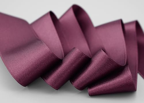 25 m x 40 mm Satinband PFLAUME Lila (118) doppelseitiges Schleifenband aus Satin ohne Draht weich und glänzend Geschenkband Deko Band double face Dekoband Dekorieren Basteln