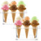 YOUEON 2 Pack Acrylic Ice Cream Cone Holder with 6 Holes, Clear Waffle Cone Holder Stand, Sushi Hand Roll Stand for Wedding, Birthday, Christmas, Thanksgiving, Party or Buffet