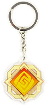 嘉信誉 Genshin Impact Vision Keychain Epoxy Keychain Seven Elements Pyro Anemo Cryo Electro Hydro Geo Dendro Vision Keychain Liyue Vision Keychain(Color:Geo)
