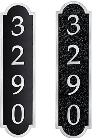 Numero civico personalizzato in metallo, acrilico, 7,6 x 30,5 cm, cartello personalizzato per casa/strada/cammino/portalettere, argento classico, vintage, ottone antico, regalo per inaugurazione casa