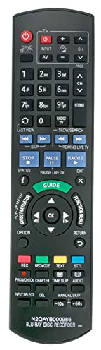 VINABTY N2QAYB000986 ​Ersetzen Sie die Fernbedienung Passend für Panasonic Blu-ray Disc Player HDD Recorder DMR-BCT940 DMR-BST845 DMR-BST940 DMR-BCT84 DMR-BCT74 DMR-BCT845 DMR-BST740 DMR-BCT74ENK