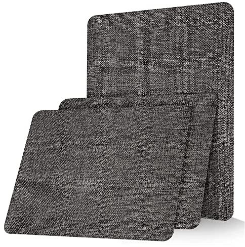 GELAISI Leinen Fabric selbstklebend Dunkelgrau 20x28cm-3er Leinenstoff Reparatur Patch Self-Adhesive für Sofas,Autositze,Bürostuhl,Kopfteile,Kunsthandwerk,Reparieren Sie Löcher,Risse,Verbrennungen