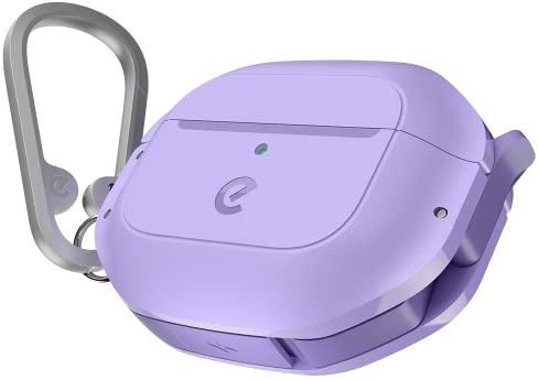 KeyBudz ElementProof für AirPods 3. Generation, Case mit Schloss, vollständig wasserdichtes Case, robuster Schutz, Hartschalenhülle, Karabiner für AirPods Gen 3 - Lila Flieder Lavendel