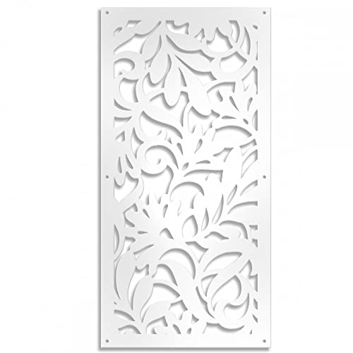 Durchbrochenes Bild für Möbel, Modell Flori, PVC, perforiert, Sonnenblende, Farbe Weiß, 73 x 148 cm
