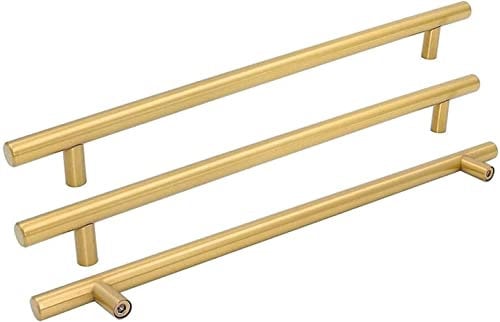 goldenwarm 15 Stück Schrankgriffe Gold 256mm Griffe für Küchenschränke Möbelgriffe Gold Türgriffe Küche Griffe Möbel Gold Möbelgriffe Edelstahl Küchenschrank Griffe