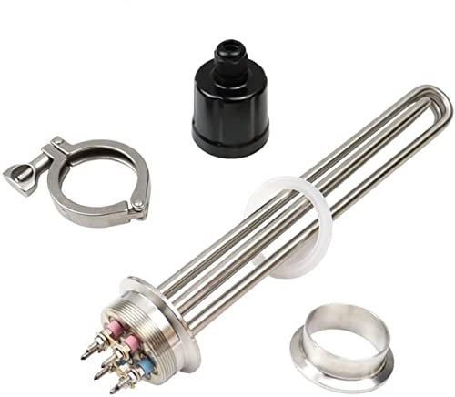 QULACO Riscaldatore Tubolare ad Immersione Elettrico in Acciaio Inossidabile con Elemento riscaldante ad Acqua Tri Clamp da 2 Adatto per la Preparazione della Birra