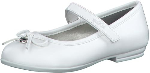 s.Oliver Mädchen Ballerinas mit Schleife mit Klettverschluss, Weiß (White), 37 EU