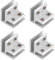 INCREWAY Morsetto per vetro, 4 pezzi, clip per vetro regolabili a 90 gradi, staffa di supporto per mensola in vetro in lega di alluminio, connettore per vetro spesso 5-8 mm
