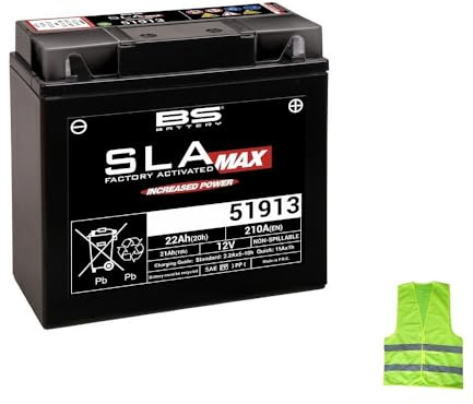 Compatible avec BMW R 1200 RT ABS 1200 par an à partir de 2005 al 2014 Batterie 51913 SLA Max Batteries DÉJÀ ACTIVÉES BS 12-19 BL-BS PRÊTES À l'emploi ET CHARGÉES 183X79X171 MM