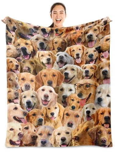 Golden Retriever Hundedecke, Golden Retriever, Geschenke für Hundeliebhaber, Flanelldecke, Überwürfe für Hund, Mutter, Vater, weiche Decken für Sofa, Bett, Heimdekoration, Geschenke für Erwachsene,