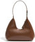 JOLLQUE Umhängetasche für Frauen, kleine Leder Handtasche Geldbörse, einzigartige trendy Reißverschluss Hobo Tasche(Kaffee)
