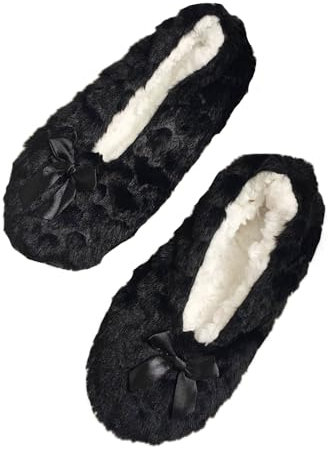 tinbarry Pantofole Invernali in Peluche da Donna Ciabatte Pantofole Ballerina Pantofole Peluche Soffici Antiscivolo in Pelle di Agnello Lana Sintetica Calda Morbida Comoda A Casa