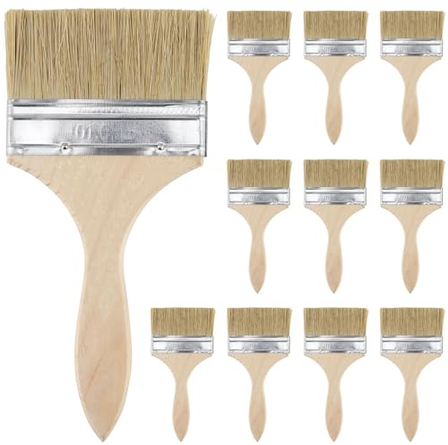 SYUTBOU Juego de 10 Pinceles de Pintura de 20 x 9,3 cm, Brochas de Pintura para Pared, Brochas de Barniz para Madera, Juegos de Pinceles para Pintar, Taller, Jardinería, Bricolaje