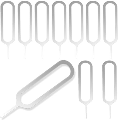 AYWFEY 10 Pcs Sim Card Tray Removal Tool, Sim Card Pin, Sim Card Tool, Compatible with All iPhone, Samsung, HTC, Google, Sony, Motorola Phones and All Smartphone