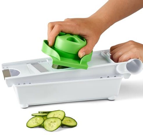 Vinsani® 6-in-1 Mandoline Slicer & Grater – Multi Blade Vegetable Cutter, Spiralizer, Cheese & Chocolate Grater – Interchangeable Blades, Safe Grip, Dishwasher Safe