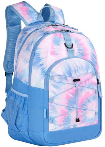 Choco Mocha Rucksack für Teenager Mädchen, Tie Dye Travel Schule Schulrucksack, 18 Zoll, Blau
