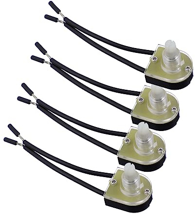 Silver Rotary Switch Knob 4Pcs Wire Leads for Table Lamps