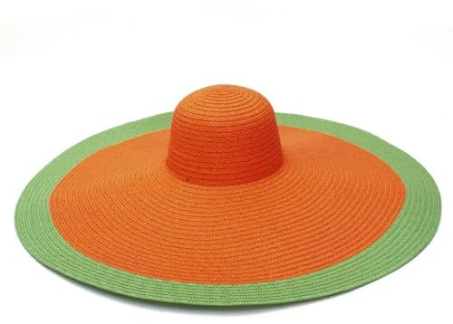 Sonnenhut Strohhut Hut Breite Krempe Übergroße Strand Hüte Für Frauen Große Strohhut Schutz Faltbare Sonnenschutz Hut 57Cm M