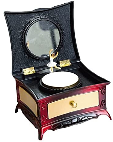 Spieluhr Musikbox, Antike Vintage Spieluhr Ballerina Spieluhr Schmuckschatulle Heimdekoration Handwerk Für Geburtstag Weihnachten Musikspieluhr Spieldose (Color : A, Size : 15.5 * 14 * 9cm)