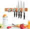 HeimArt 2in1 Magnetische Messerleiste aus Akazienholz – Wandhalterung mit starkem Magnet & 3 Edelstahl-Gewürzdosen – Platzsparend & Feuchtigkeitsresistent – Küchenmesser Organizer