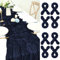 Lot de 8 Chemin de Table en étamine Bleu Marine Royal, 55x180cm Lavable Tissu Chemin de Table Boho pour Mariage Romantique Douche Nuptiale Candlelight Dinner Translucide Gaze Décoration de Table