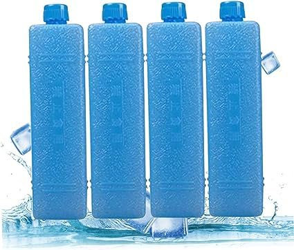 Freezer Blocks - 4 Pack 200/350/600ml Packs For Cool Box, Reusable Freezer Packs Cooler Ice Packs Long Lasting, Portable Cooler Freezer Ice Pack For Refrigerator Air Conditioner Fan Lunch Box