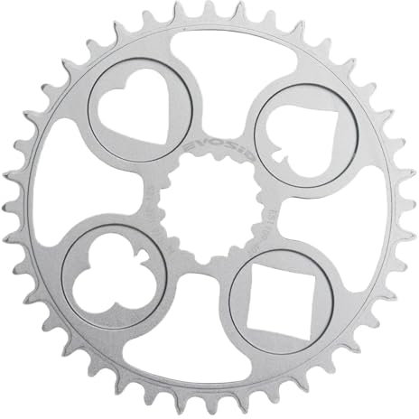Straßenrad Kettenblatt, Poker Disc Straßenrad Kettenblatt 40/42/44/46/48/50Z Klapp-Fahrrad Kettenrad Direktmontage 1MM Versatz Gravel-Krone 8-12G für SRAM (Titangrau, 54T)