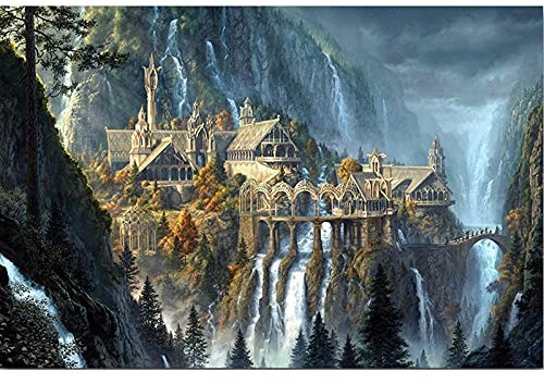 TNXEV Herr der Ringe Schloss Diamant-Stickerei DIY Diamant-Malerei Mosaik Diamant-Malerei 3D Kreuzstich Diamant Bild 30x40cm