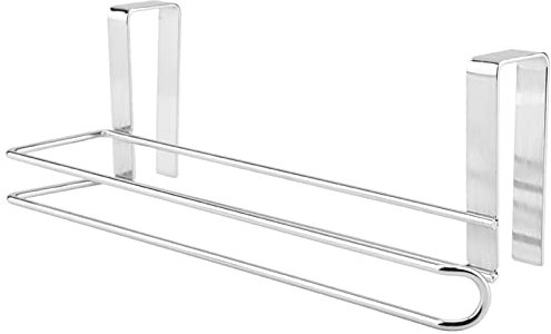 Over The Door Towel Holder, Stainless Steel Cabinet Paper Towel Holder Towel No Drilling Required Hanging Rack Kitchen Tissue Holder for Kitchen Under Cabinet