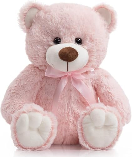 BEJOY Ours en peluche, doux, pour Noël, Nouvel An, 36 cm, rose