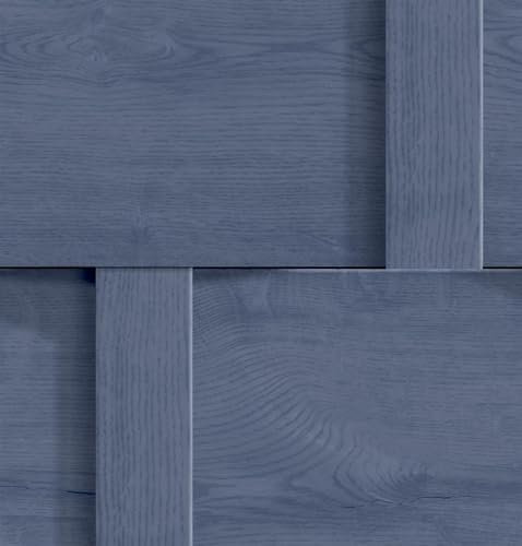 K Collection Debona Harrow Weave Wood Panel Wallpaper Blue Trendy Feature Wall 6737