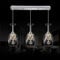 Wylolik 3 Heads Creative Wine Glass Pendant Light Transparent Glass Shade Chandelier Height Adjustable Hanging Lamp Nordic LED Suspension Lighting Restaurant Decoration Indoor Lighting For Kitchen Isl