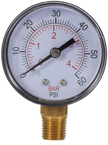 CANIGHT Manómetro De Presión De Agua De 60 Kpa Manómetro De Presión De Filtro De Piscina Material De Resina Instalación Sencilla