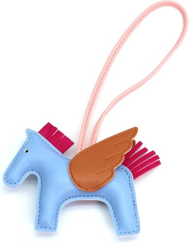 Niedliche Schlüsselanhänger für Frauen Veganes Leder Tasche Charms Geldbeutel Charms für Handtaschen Preppy-Zeug Designer Autozubehör (Himmelblau)