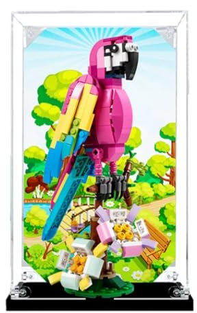 Espositore in acrilico da 3 mm per Lego 31144 modello pappagallo esotico rosa, scatola trasparente antipolvere, scatola portaoggetti, compatibile con modello Lego 31144 (modello non incluso) (stile B)