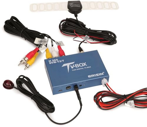 Erisin Auto/KFZ Mobile HD DVB-T2/T Box Digital TV Empfänger HEVC(H.265) H.264 MPEG-2/4 Antenna TV Box ES336