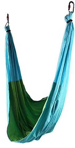 equlup Aerial Yoga Swing Sling, 200 kg Aerial Yoga Fitness Hanging Grip Inversion Swing Sling Hängematte Anigrovitation Decke Hängende Yoga für Yoga -Inversion Krafttraining (Sky Blue Fruit Green)