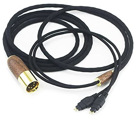 6.6ft 4-pin XLR Balanced cable Replacement Audio Upgrade Cable Compatible with Sennheiser HD650 HD58X HD600 HD580 HD660S HD660S2 HD6XX Headphone 7N OCC Copper Silver Plated cord Walnut Wood Shell